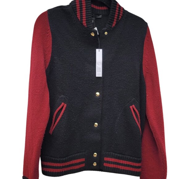 NWT Marc Jacobs Women's Varsity Cashmere Blend Bomber Sweater, Sz Small - Picture 13 of 14